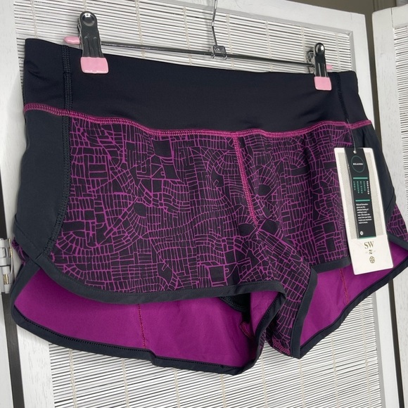 Lululemon Speed Short 2016 SeaWheeze Grid Map Size 6 Collector Item NWT - Picture 2 of 8